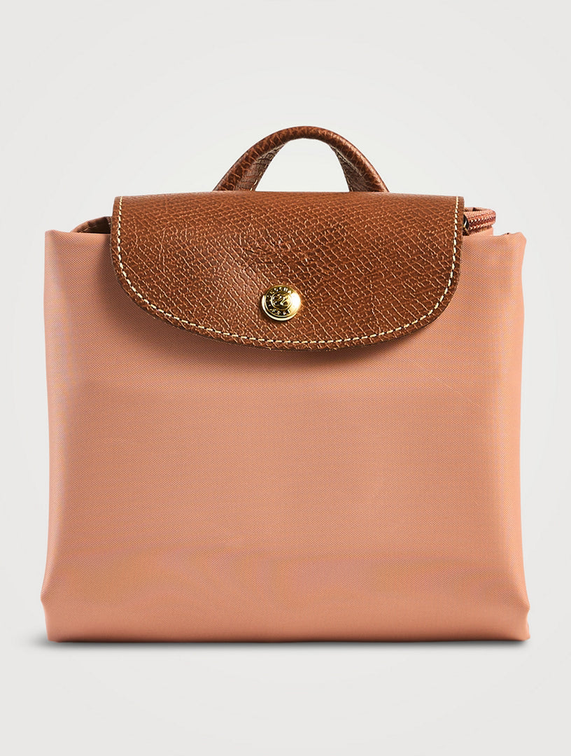 Mochila Longchamp Le Pliage Média Dobrável em Nylon Rosa