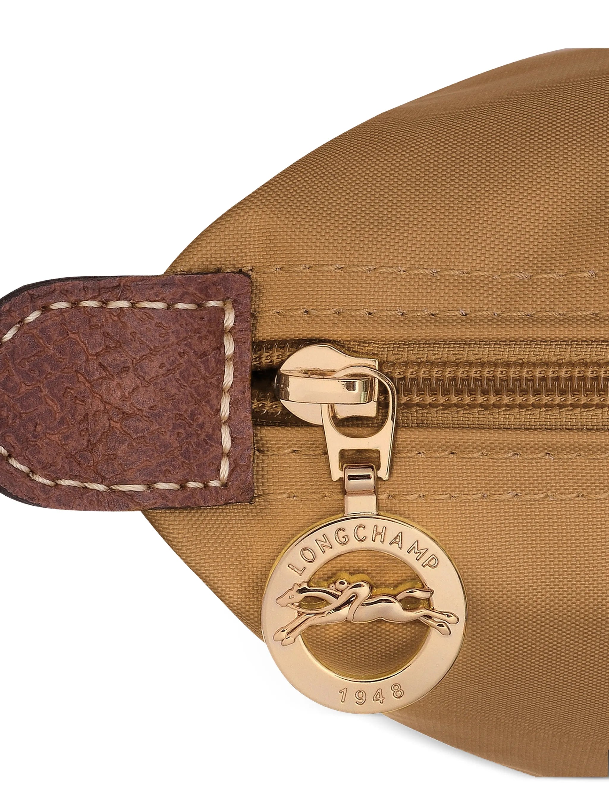 Mochila Longchamp Le Pliage Média Dobrável em Nylon Marrom Ocre/Castanho
