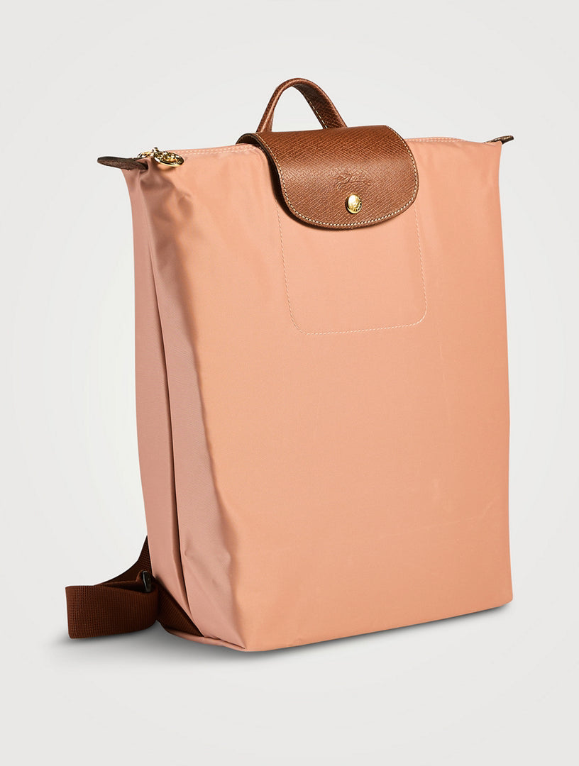 Mochila Longchamp Le Pliage Média Dobrável em Nylon Rosa