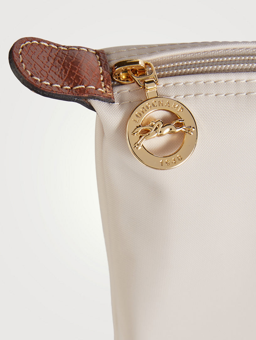 Mochila Longchamp Le Pliage Média Dobrável em Nylon Branca/Natural