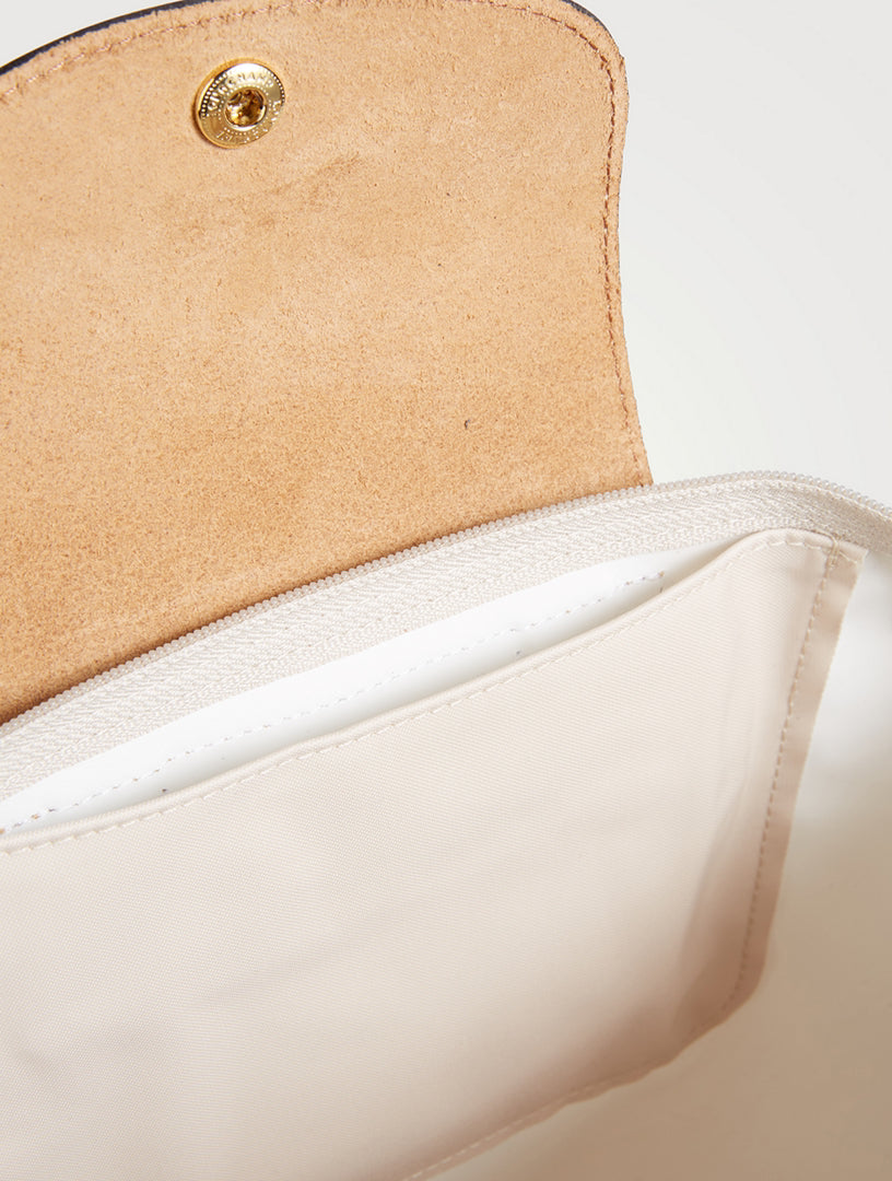 Mochila Longchamp Le Pliage Média Dobrável em Nylon Branca/Natural