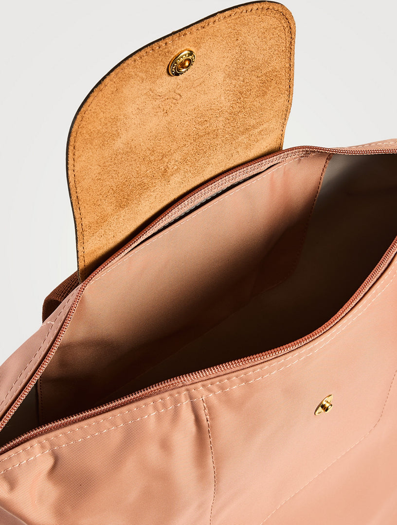 Mochila Longchamp Le Pliage Média Dobrável em Nylon Rosa