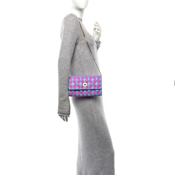 Bolsa de Crossbody Ombro/Transversal Versace em Tweed Média