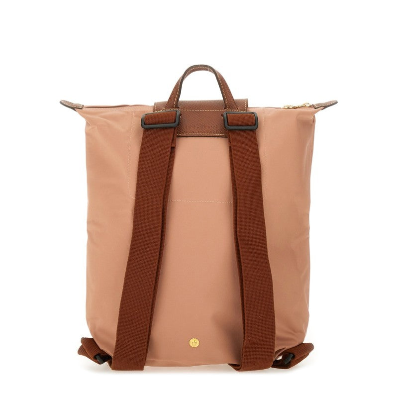 Mochila Longchamp Le Pliage Média Dobrável em Nylon Rosa